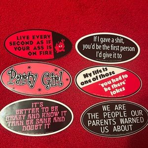 6 Vintage Duck and Cover Stickers Set